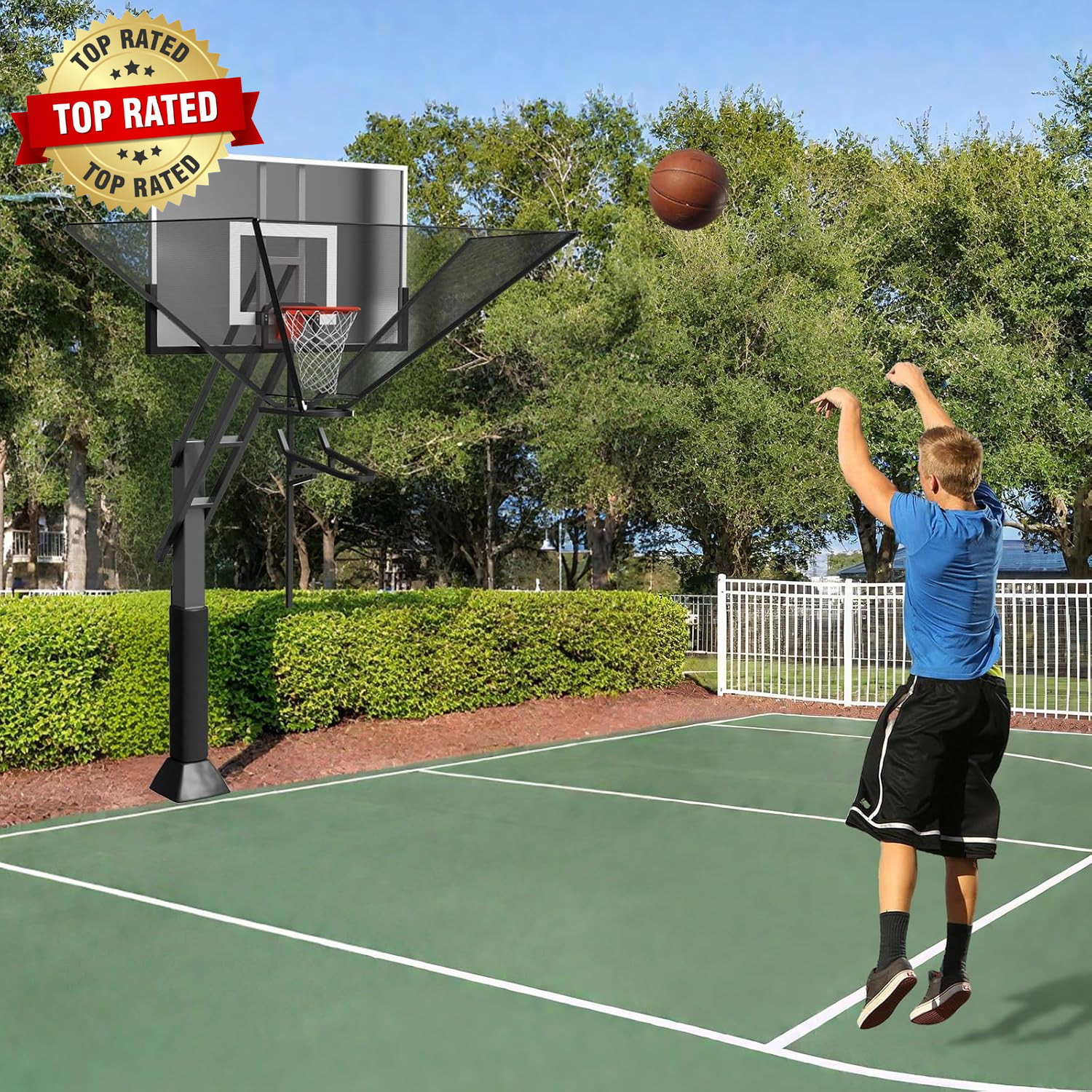 Basketball Rebounder Net Return System Machine Portable Suspended Shooting Baske