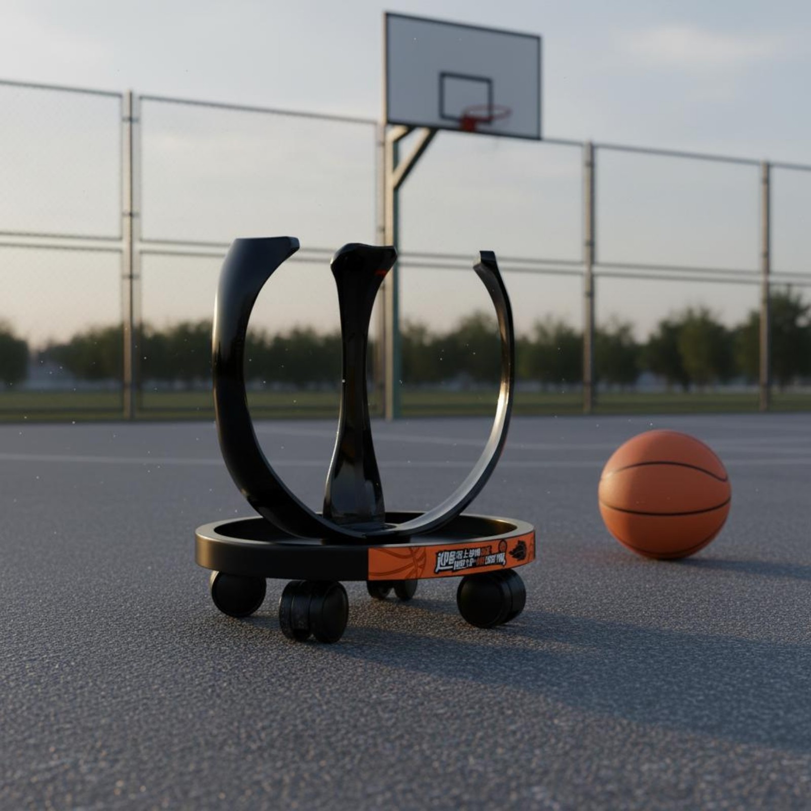 Minimalist Hoop Sport Practice Aid Easy Assembly Practice Tool Quiet Wheels