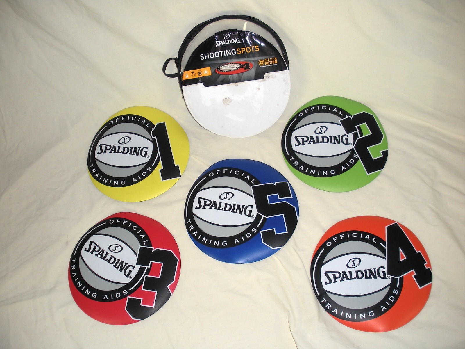 Spalding 8 Inch Rubber Backed Basketball Shooting Spots, Color Coded
