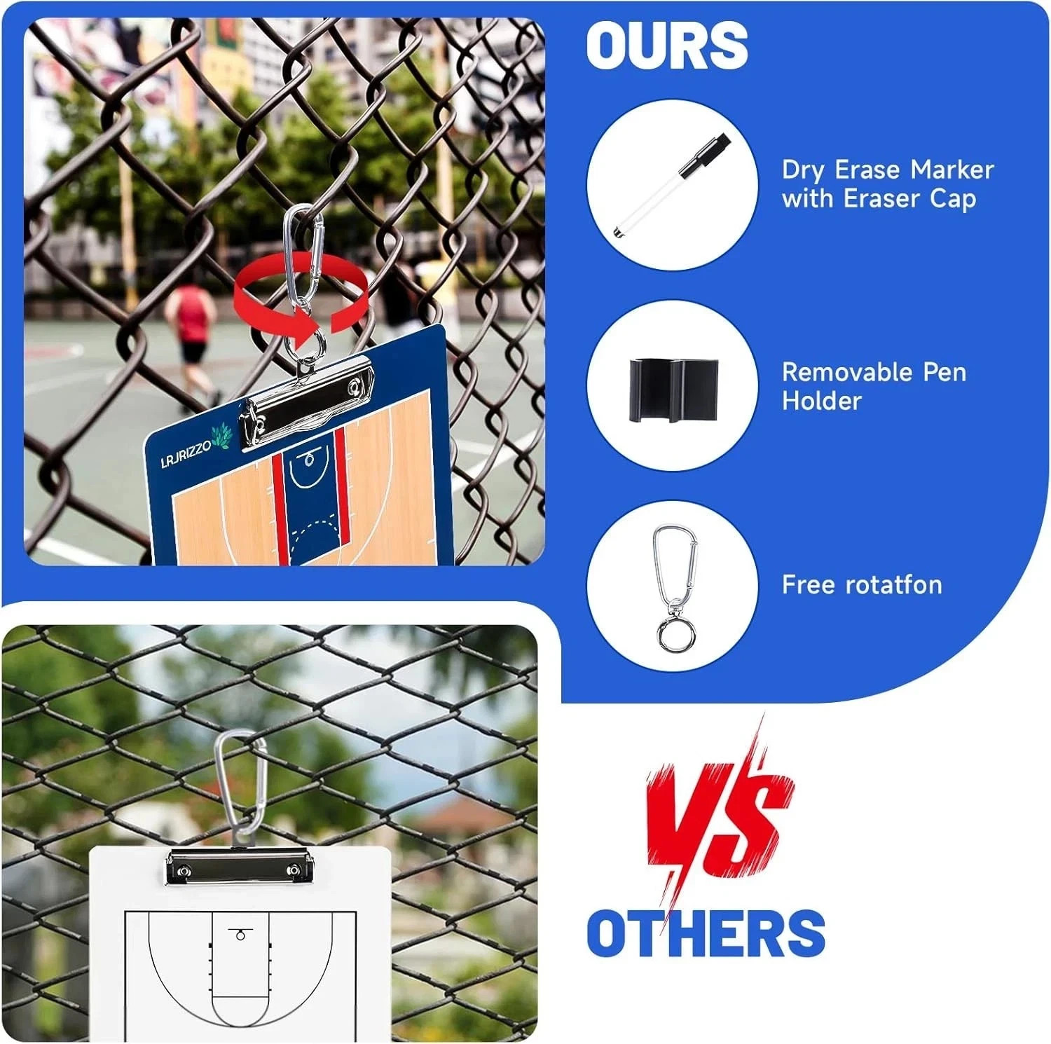 Basketball Dry Erase Coaches Clipboard, Basketball Clipboard for Coaches Double-