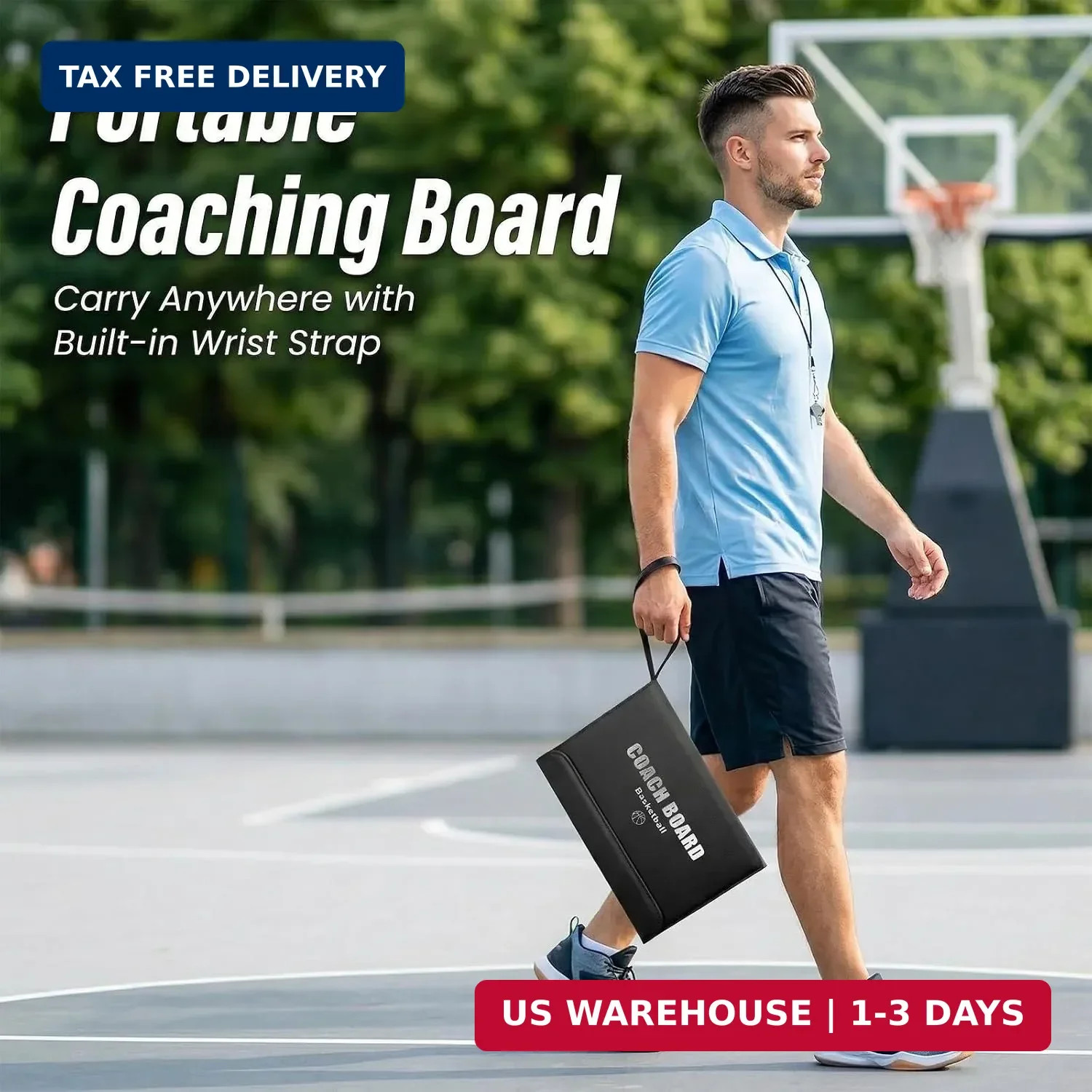 Basketball Clipboard for Coaches, Magnetic Basketball Coaching Board with Player