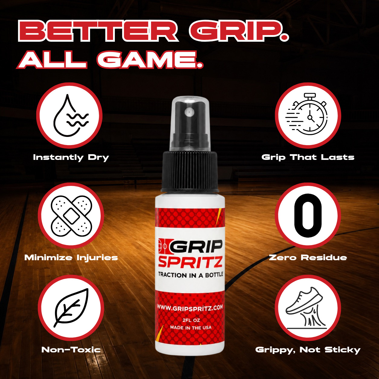 Grip Spritz – Basketball Shoe Traction Spray – Court Grip – Year Round Bundle