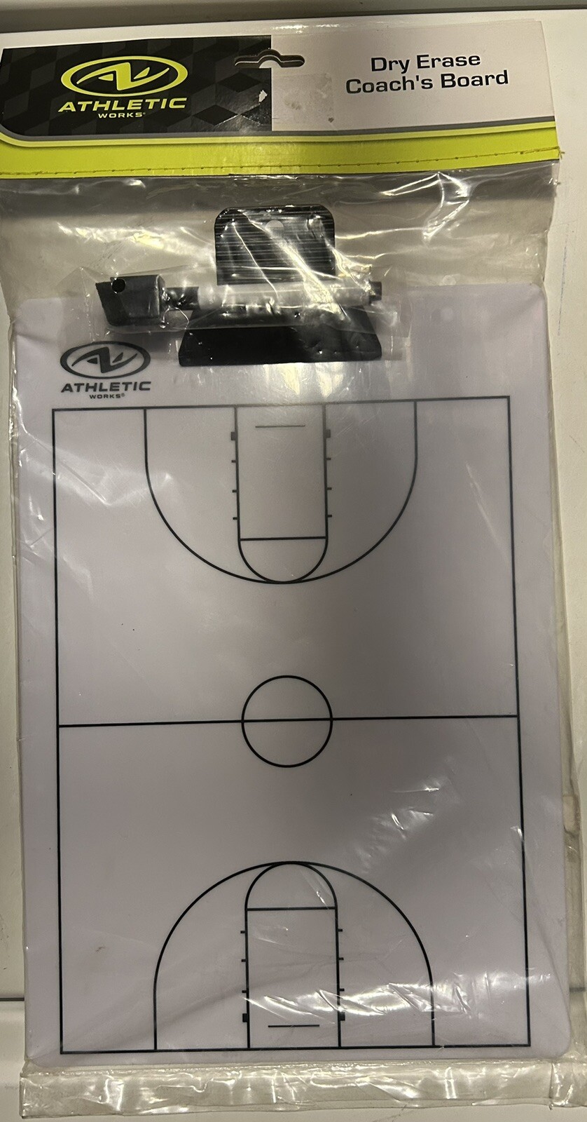 Athletic Works Basketball. Coaches Dry Erase 9 x 12.5″ Clip Board, New Sealed
