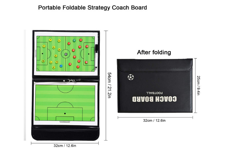 Soccer Coaching Board Football Clipboard Tactical Magnetic Portable Zipper Bag