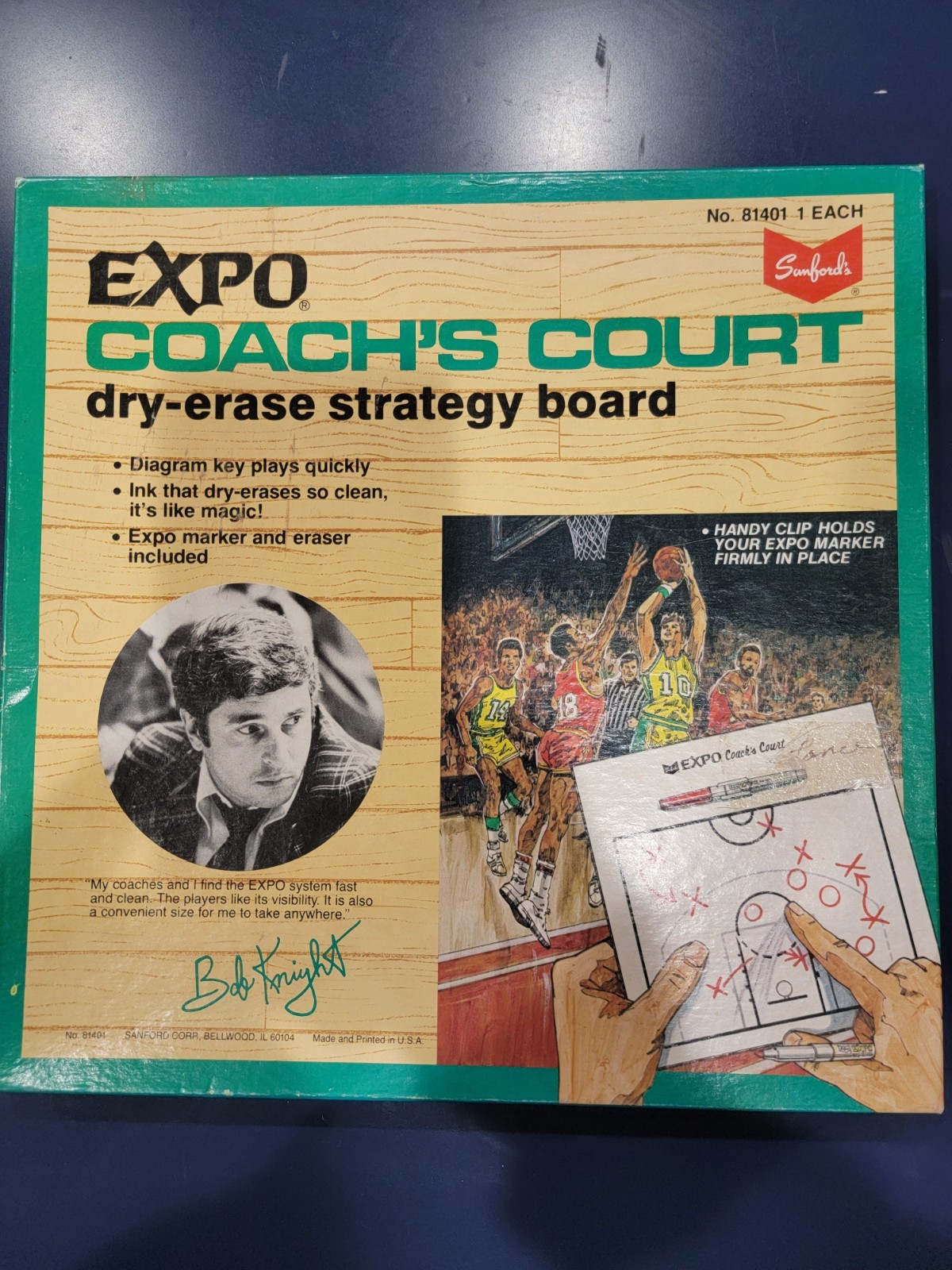 Bob Knight Sanford Expo Coach’s Court Dry-Erase Bball Board with Marker & Eraser