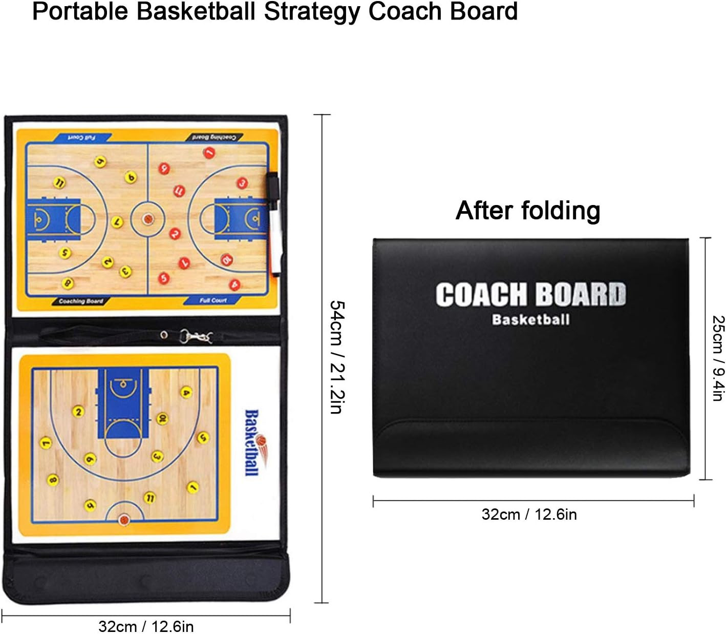 Basketball Coaching Board Coaches Clipboard Tactical Magnetic Board Kit,Portable
