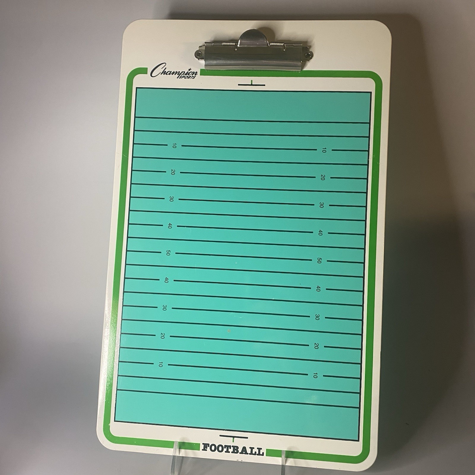 Vintage Champion Sports Football Dry Erase Coaching Clipboard Green