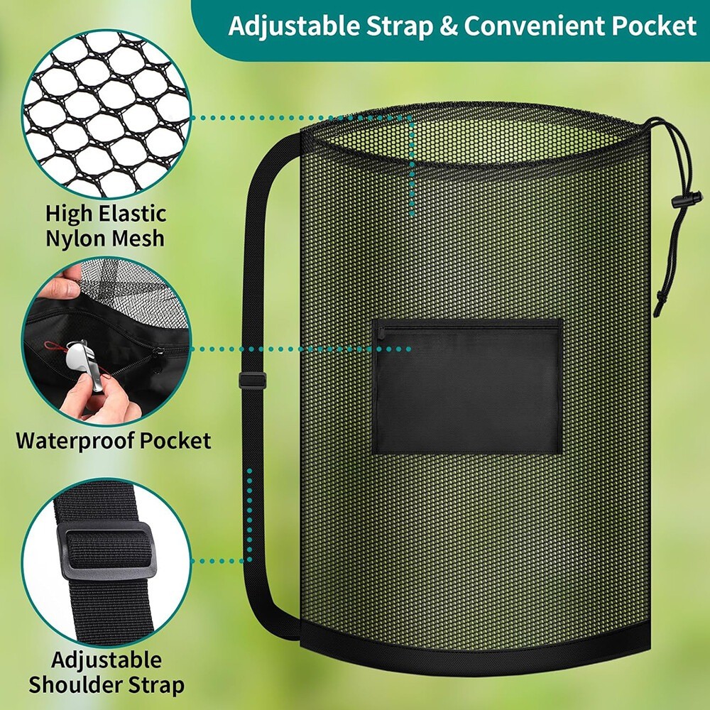 For Football Basketball Volleyball Rugby Storage Mesh Drawstring Soccer Ball Bag