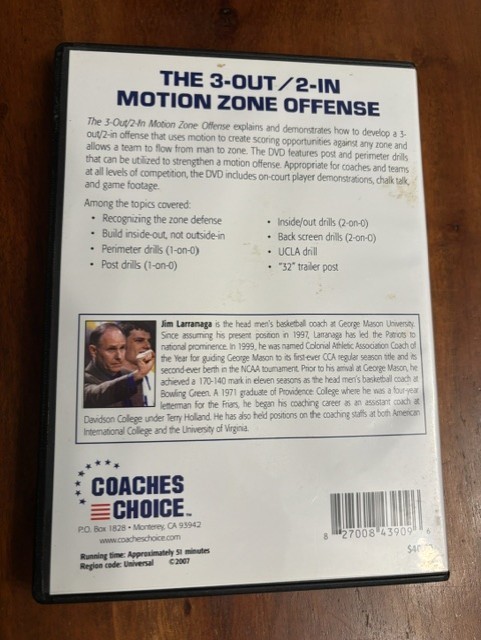 The 3-Out/2-In Motion Offense Jim Larranaga Basketball Coaching DVD