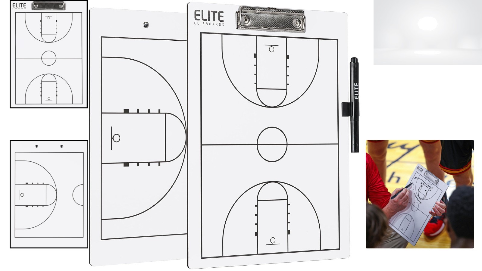 Basketball Coaches Clipboard Dry Erase Whiteboard Double-Sided Marker Included