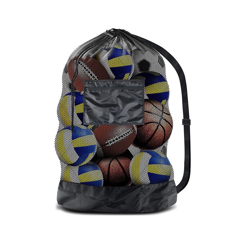 For Football Basketball Volleyball Rugby Storage Mesh Drawstring Soccer Ball Bag