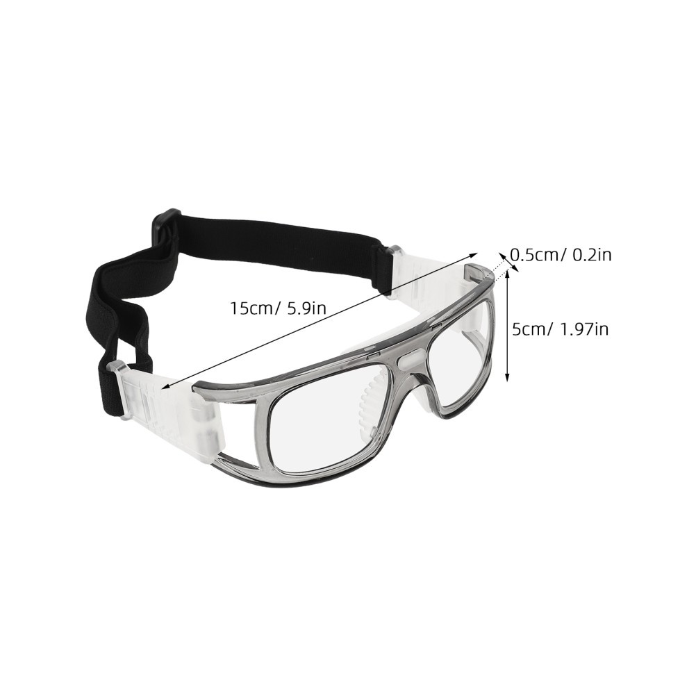 1 Pair Durable Sport Goggles for Men Adjustable Pc Protective Eyewear Light Grey