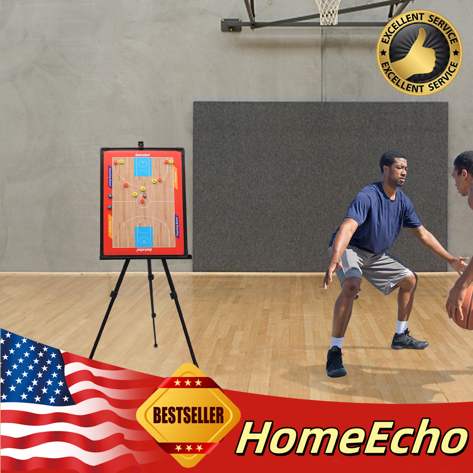 Tactical Display Board Coach Basketball Board Bracket Stand w/Magnets+Pen