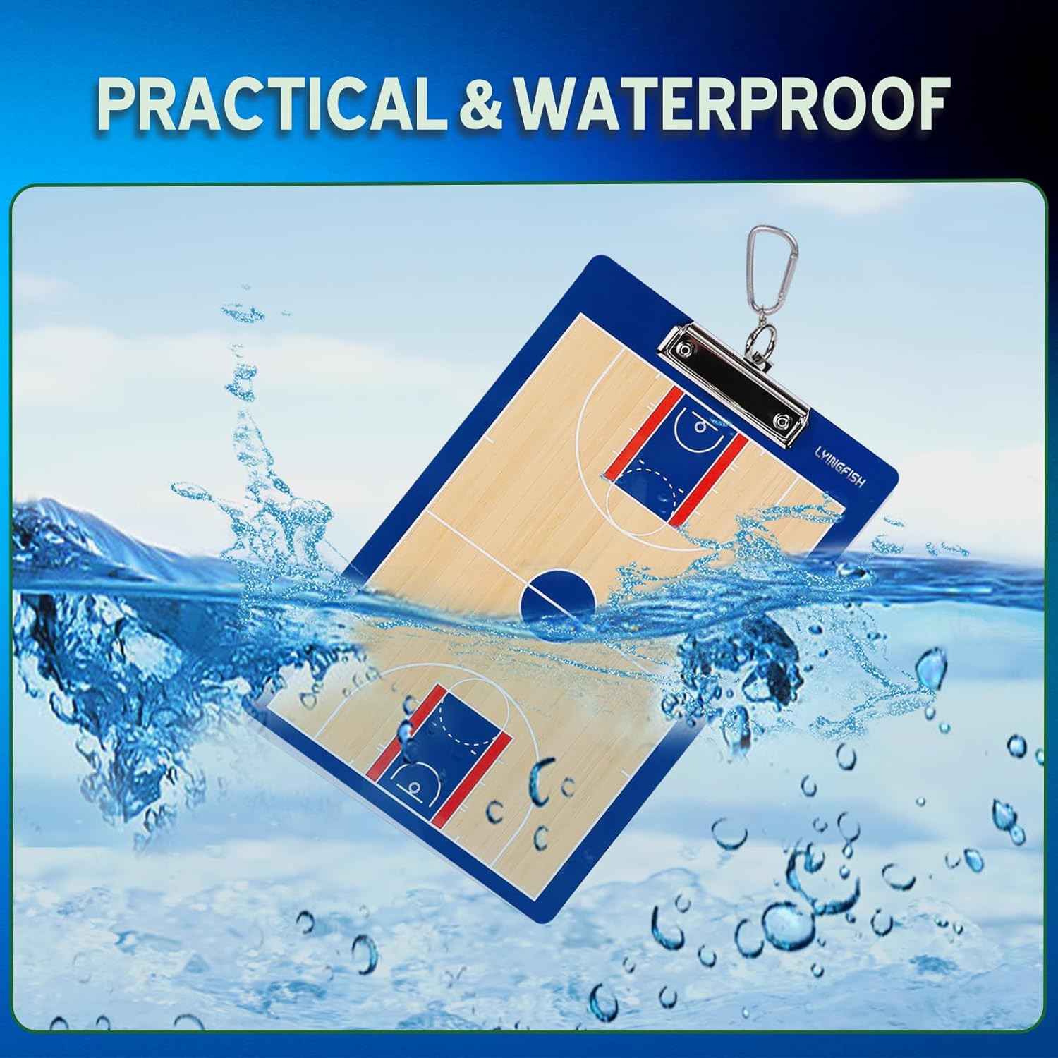 Basketball Dry Erase Coaches Clipboard，Waterproof Basketball Clipboard for Coach