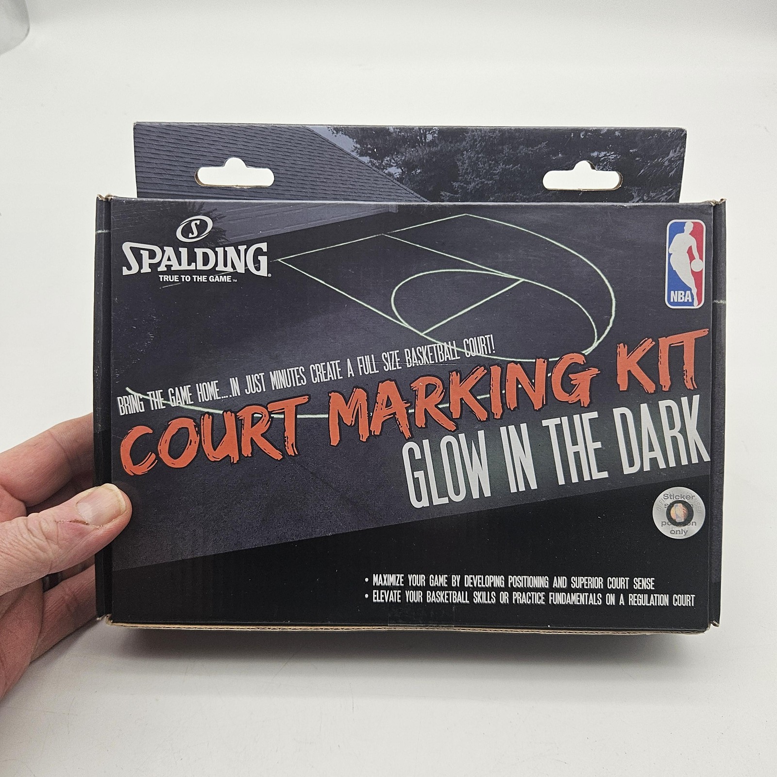 Spalding NBA Court Marking Kit Glow in the Dark Chalk Stencils Basketball Set