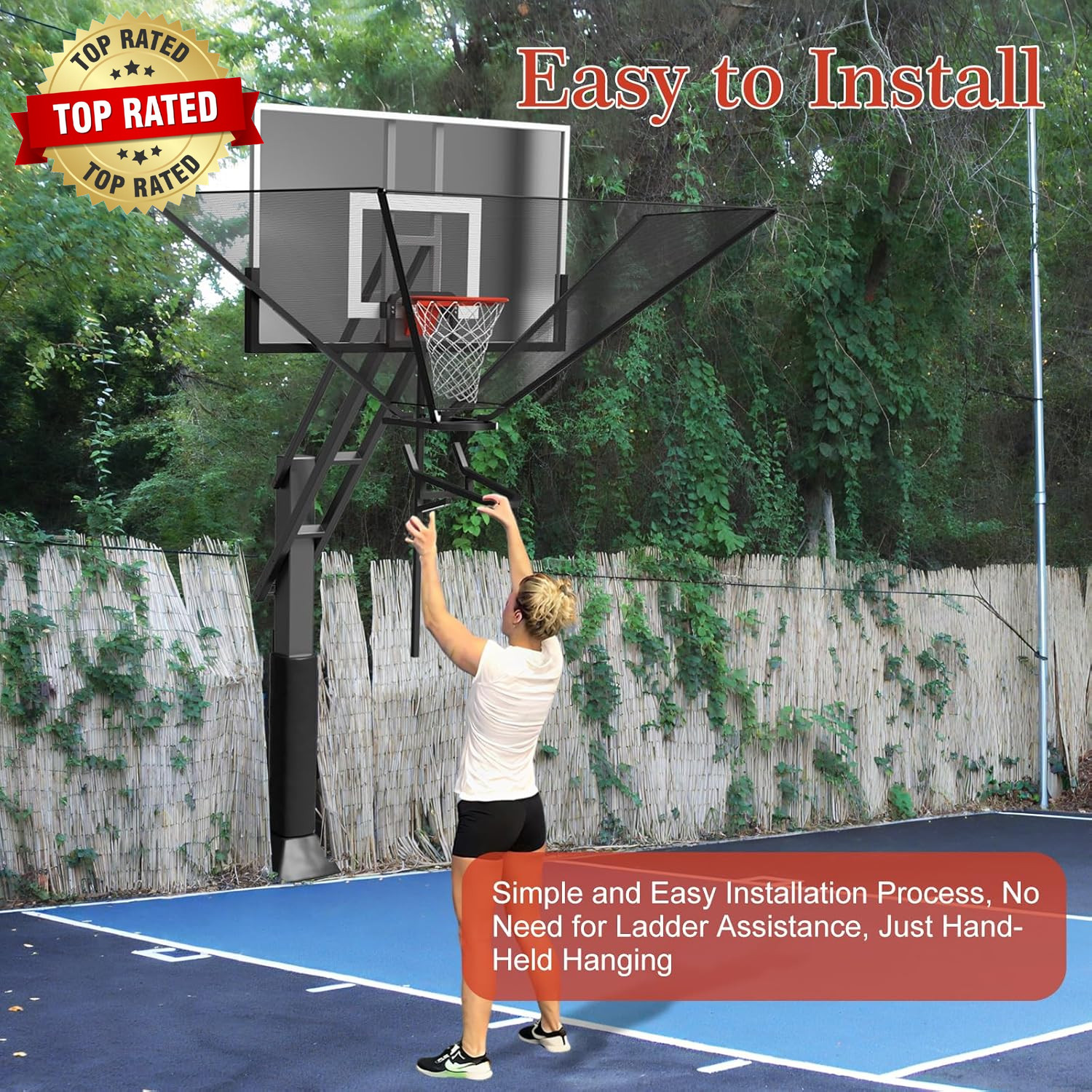 Basketball Rebounder Net Return System Machine Portable Suspended Shooting Baske