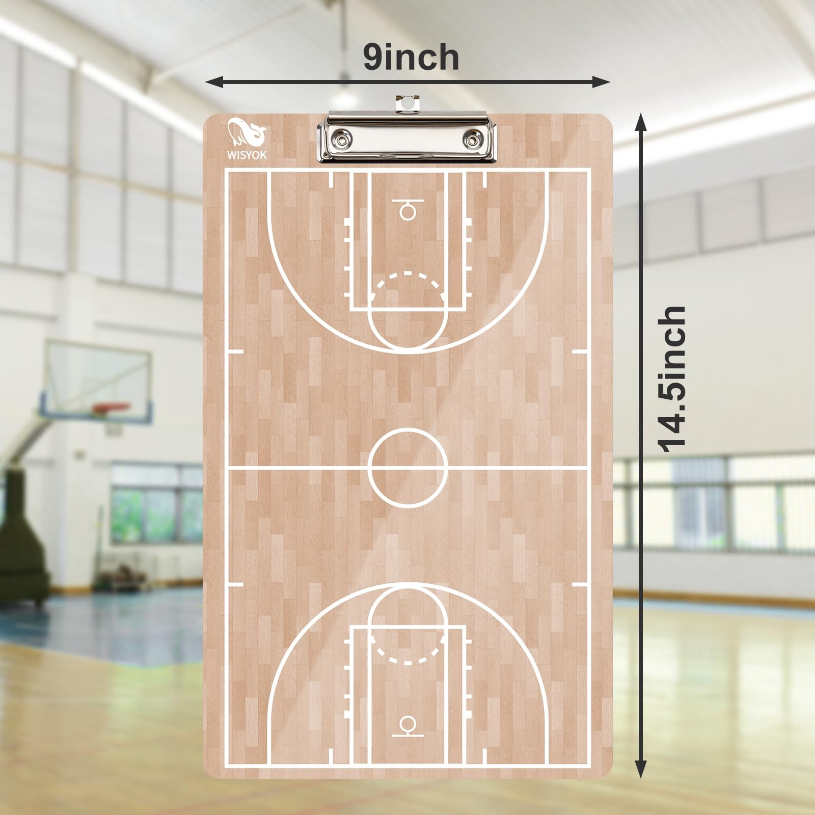 WISYOK Double-Sided Basketball Coaching Clipboard, Dry Erase Board for Coaches,