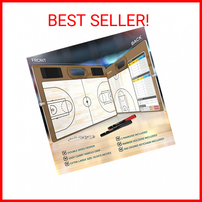 Basketball Dry Erase Board for Coaches 15×10.5 Double Sided Basketball Whiteboar