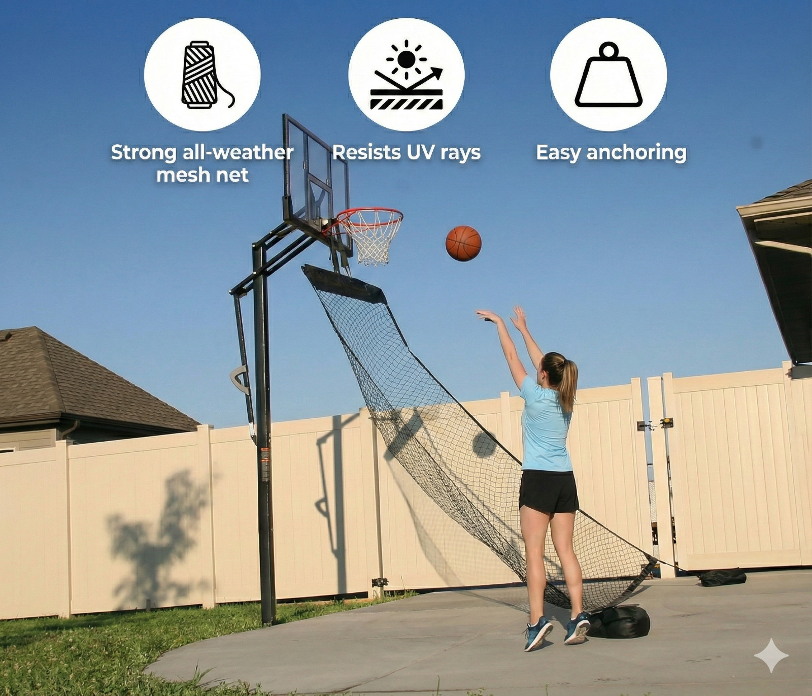 Lifetime Basketball Roll Back Net – 12347 Ball Return Net Rollback System New