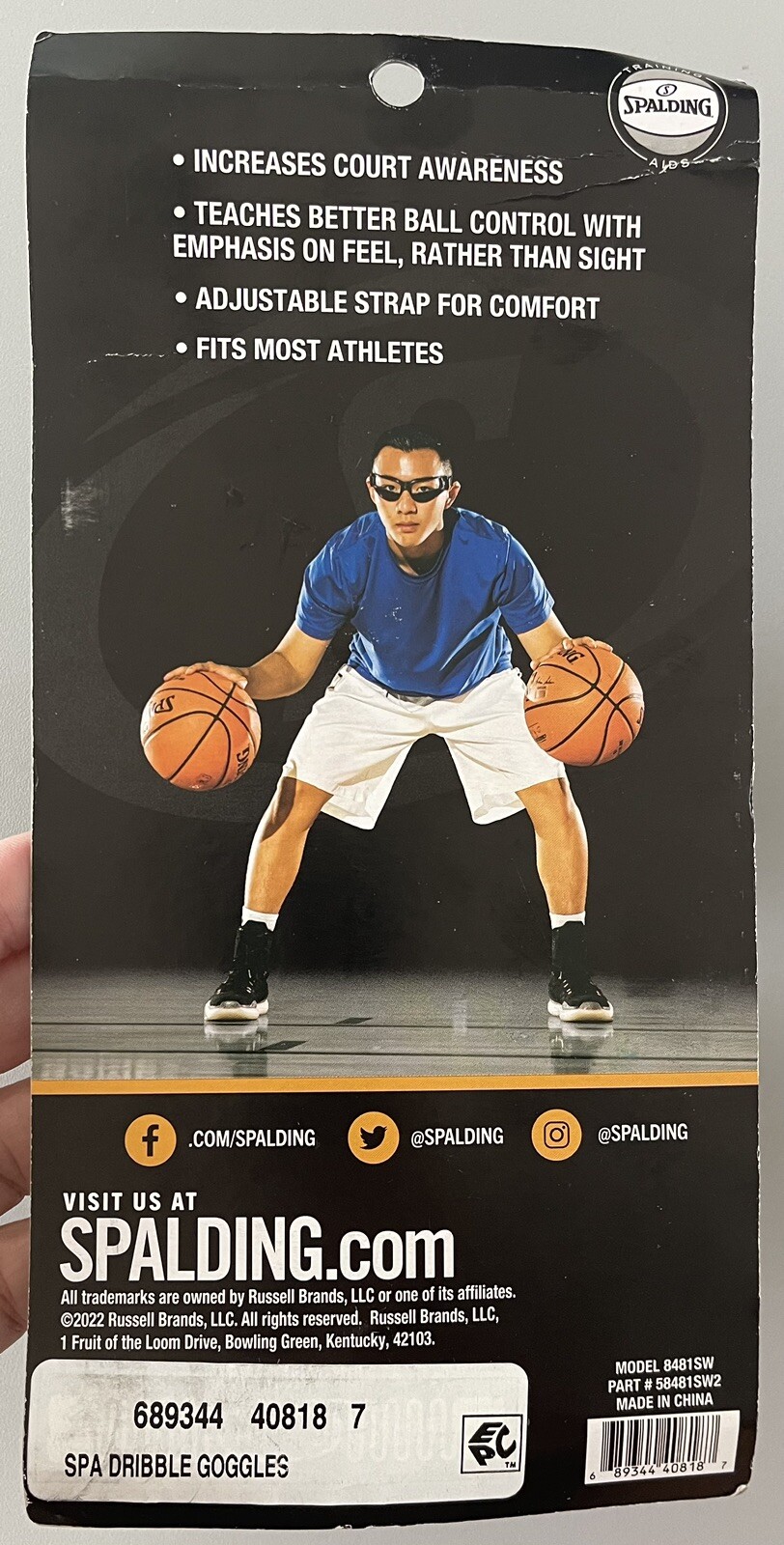 Spalding Dribble Goggles Basketball Training Aid Dribbling Sport Glasses
