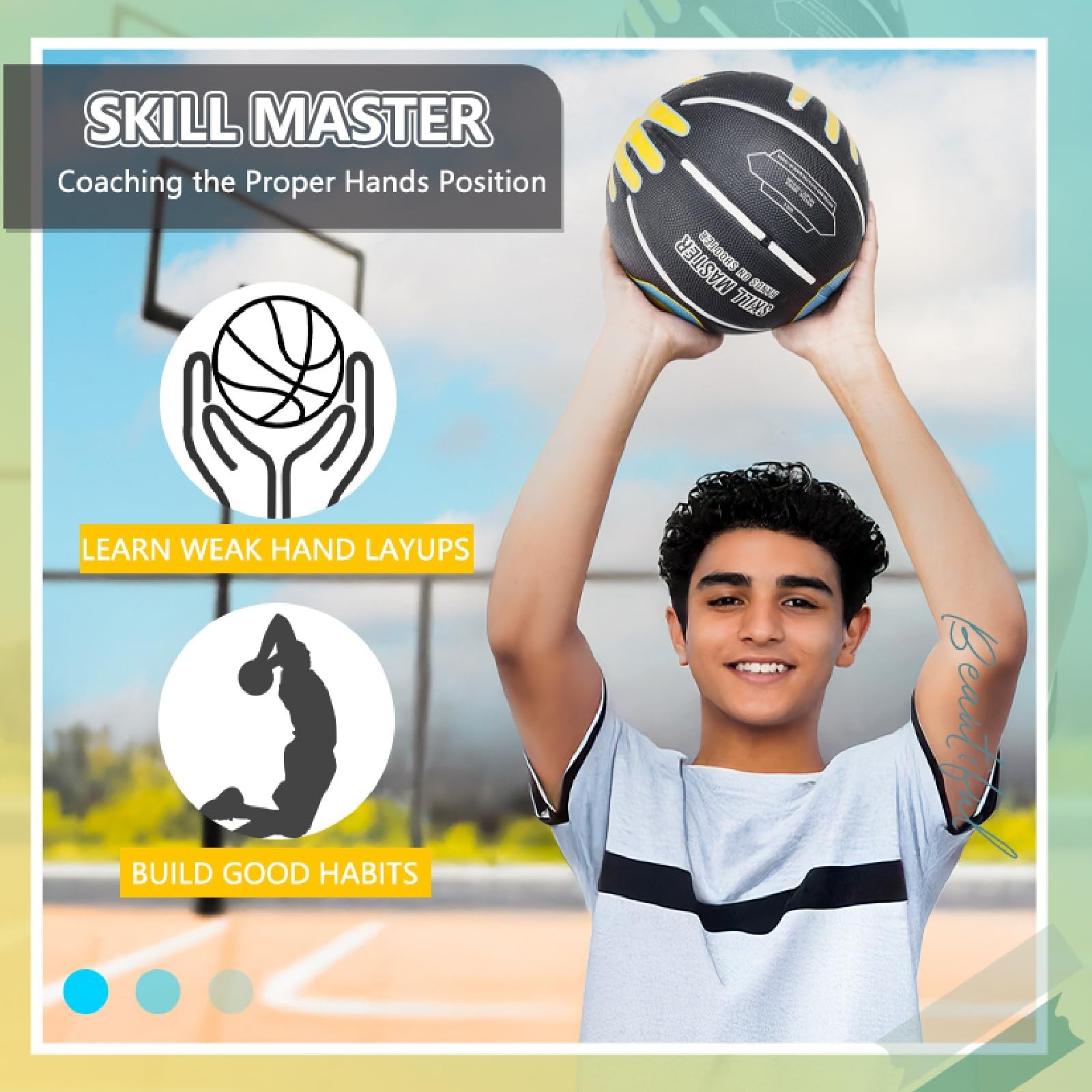 Youth Basketball Training Equipment Size 6/5 – Shot Trainer with Hand Position A