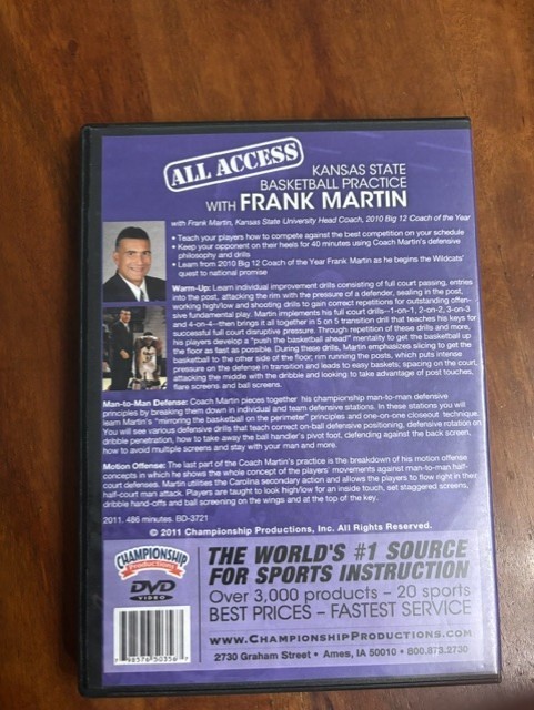 Frank Martin All Access Kansas State Basketball Practice Coaching DVD