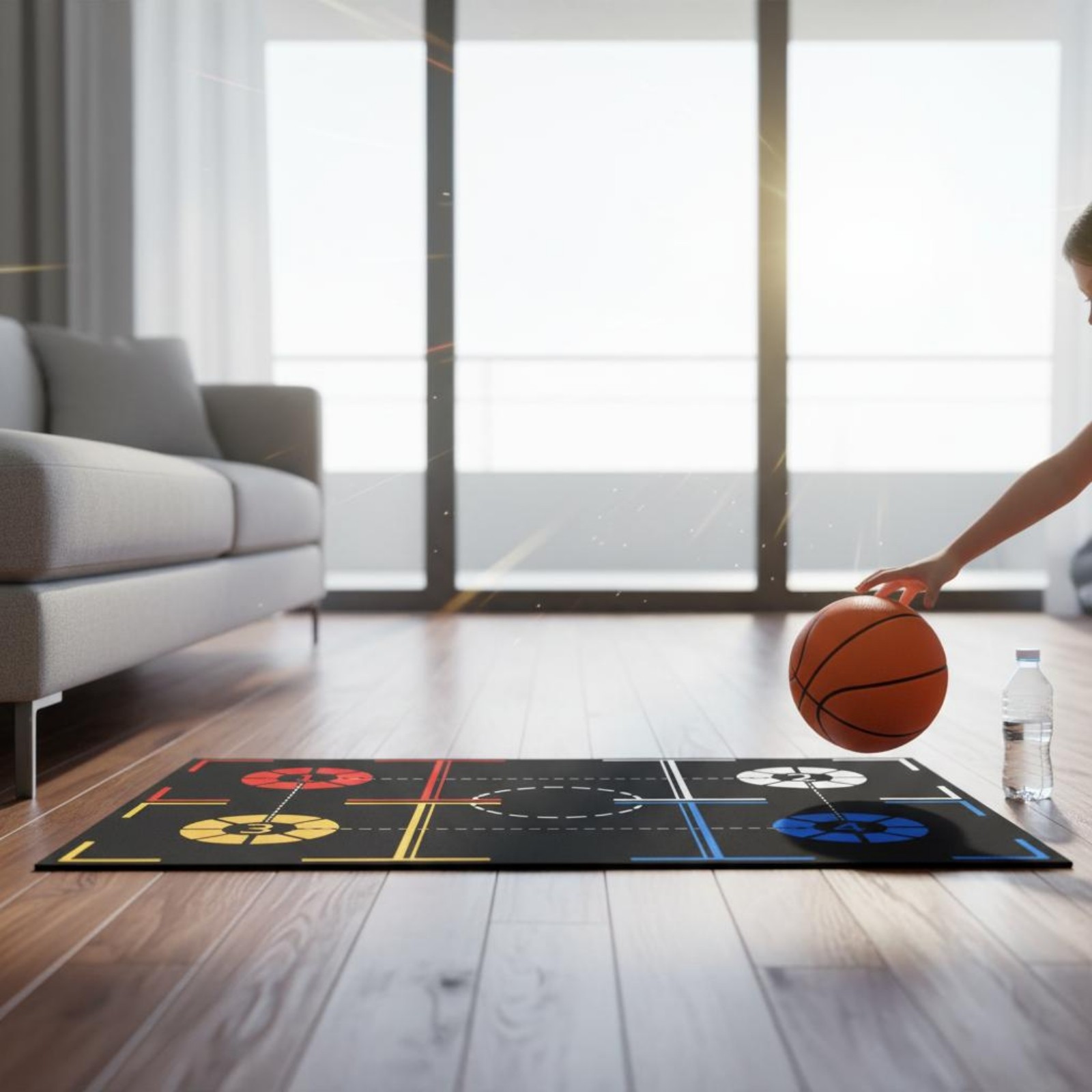Quiet Hoop Training Mat Sound Absorbing Hoop Foot Training Mat for Children