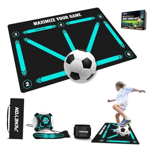 Football Footstep Training Mat for All Levels: Agility Training Set 35*23 IN