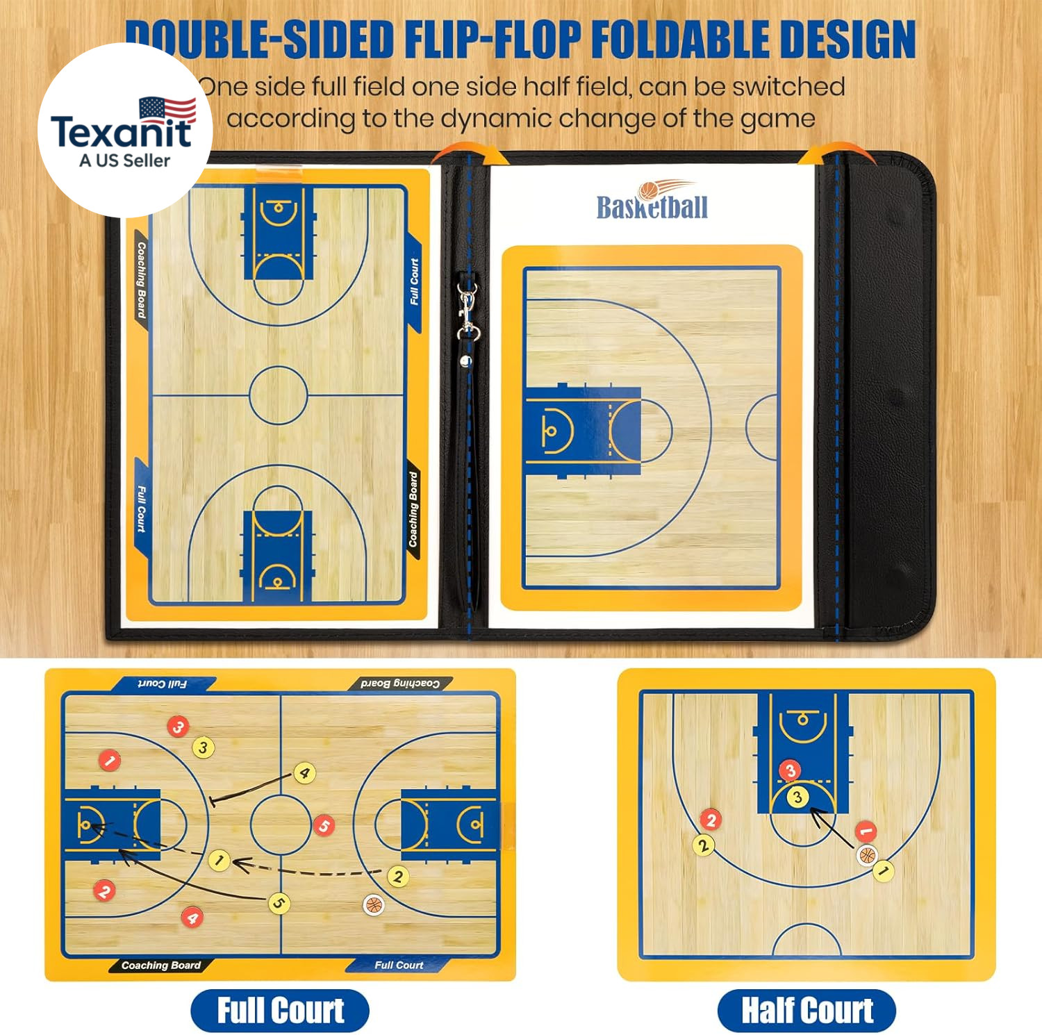 Basketball Coaching Board Coaches Clipboard Tactical Magnetic Board Kit with Dry