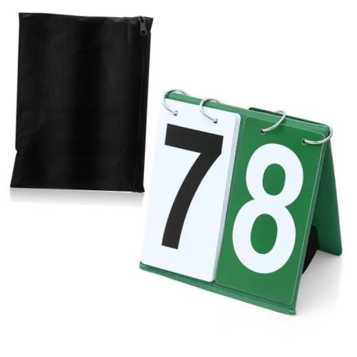 Over Net Tennis Score Keeper Flip Scoreboards Portable for Numbers 0-9 1 Green
