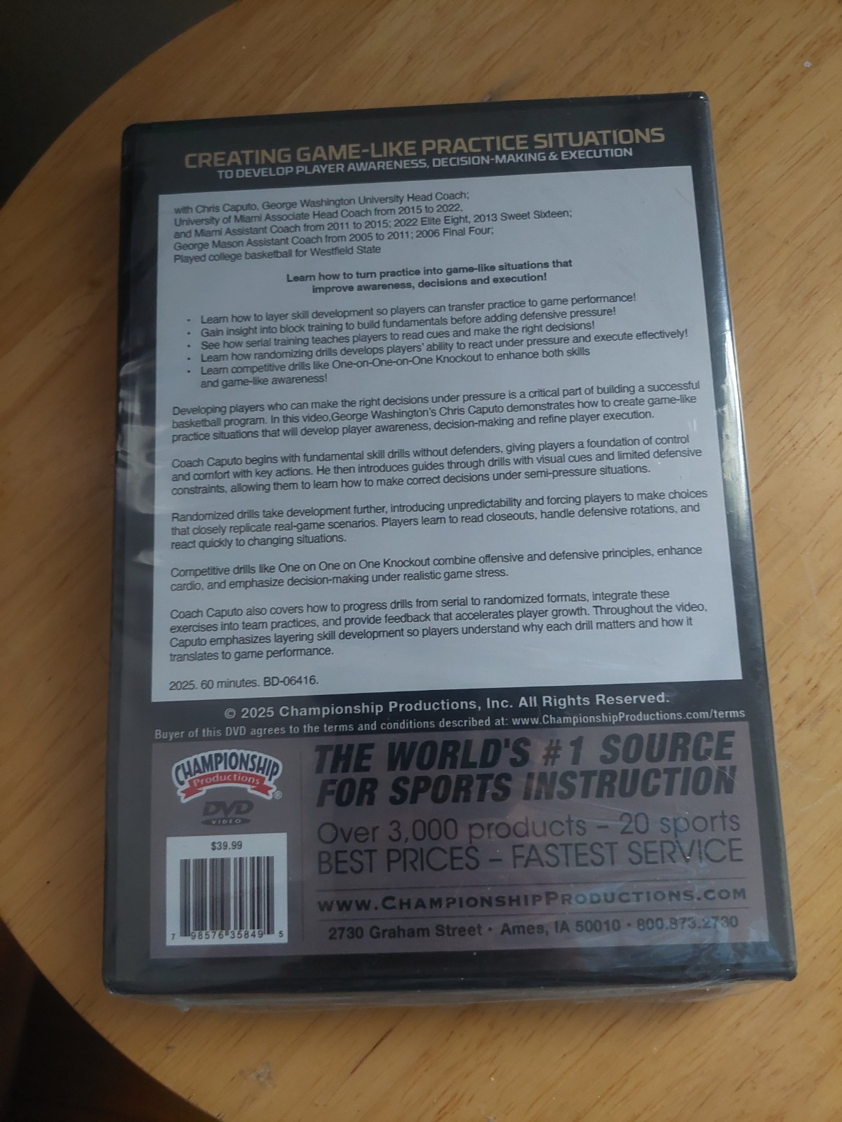 6 Championship Productions Basketball Coaching DVDs Training, Videos,Instruction