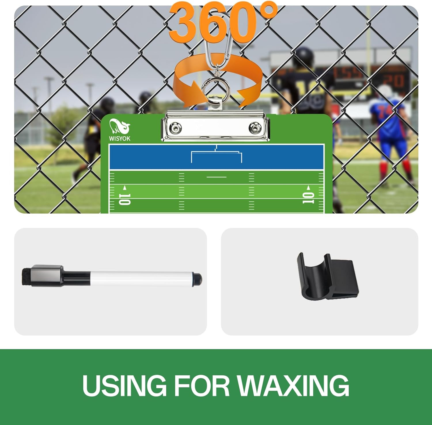 Double-Sided Football Dry Erase Clipboard for Coaches, Ideal Coach Gift