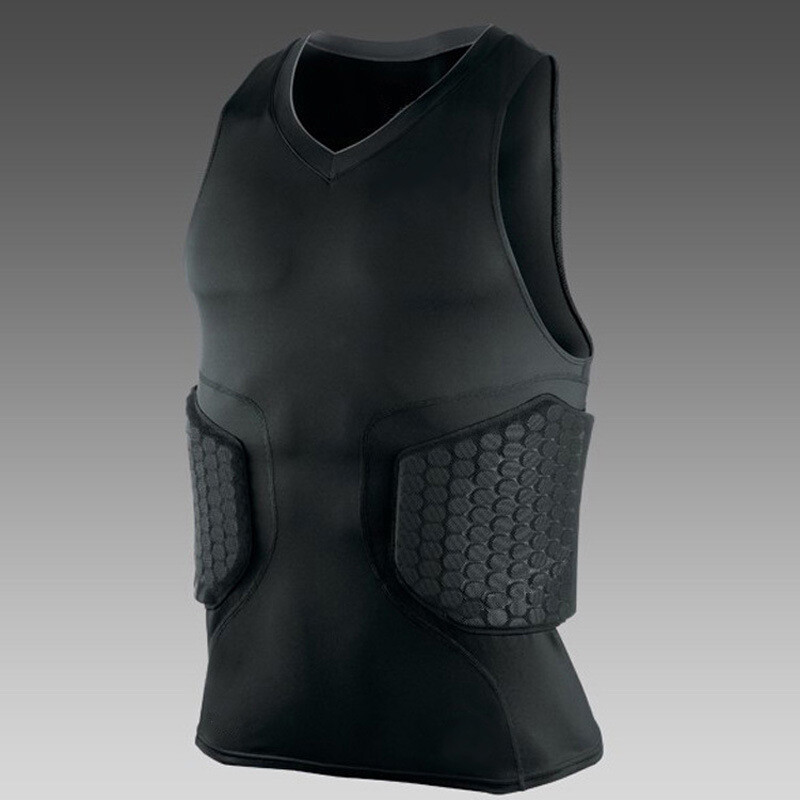 Man Anti-collision basketball Jersey Quick Dry Training Compression Padded Vest