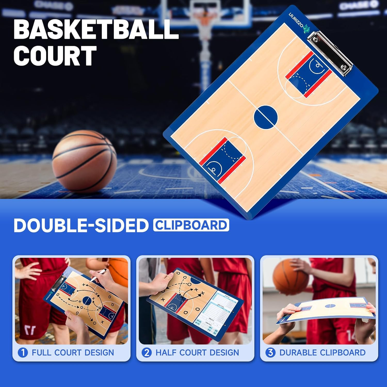 Basketball Dry Erase Coaches Clipboard, Basketball Clipboard for Coaches Double-