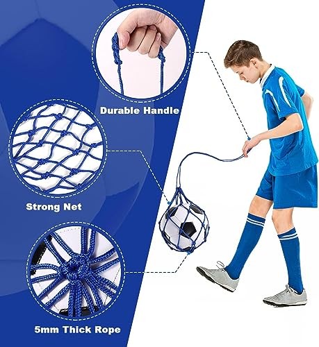Football Kick Trainer, Soccer Return Trainer Net Blue & Black Soccer Ball Net