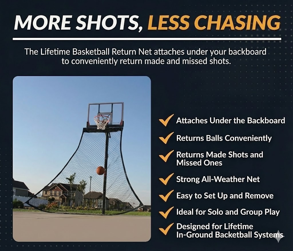 Lifetime Basketball Roll Back Net – 12347 Ball Return Net Rollback System New