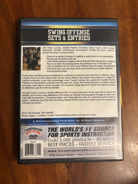 Ryan Looney Swing Offense Sets & Entries Basketball Coaching DVD