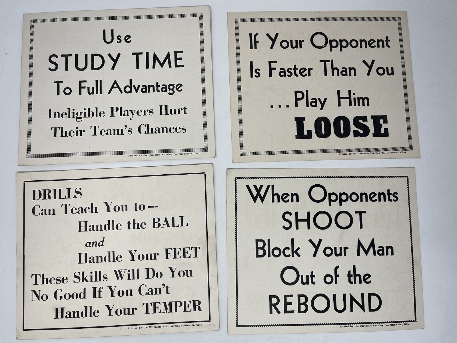 Vintage Basketball Training Flash Cards Lot