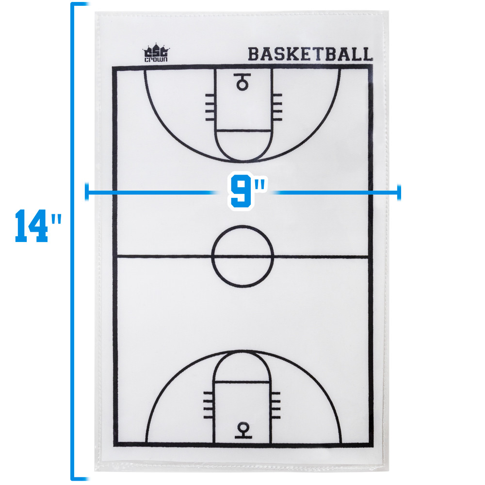 Basketball White Dry-Erase Roll-up Strategy Clipboard Sheet with Marker