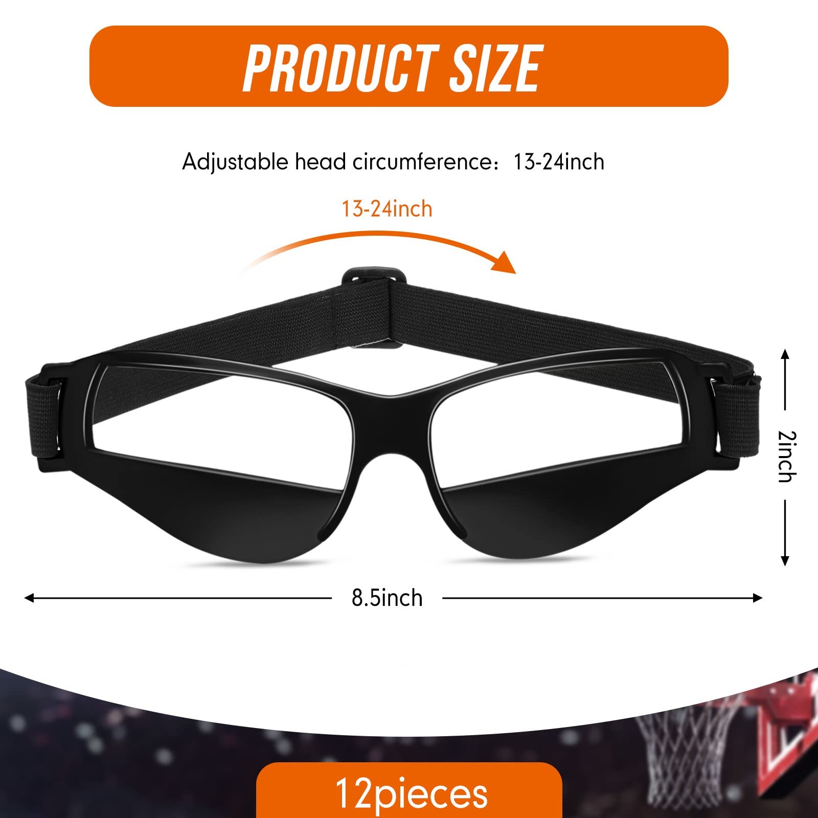 Adjustable Sport Training Glasses Basketball Dribbling Goggles 8.5 x 2″ 12PK