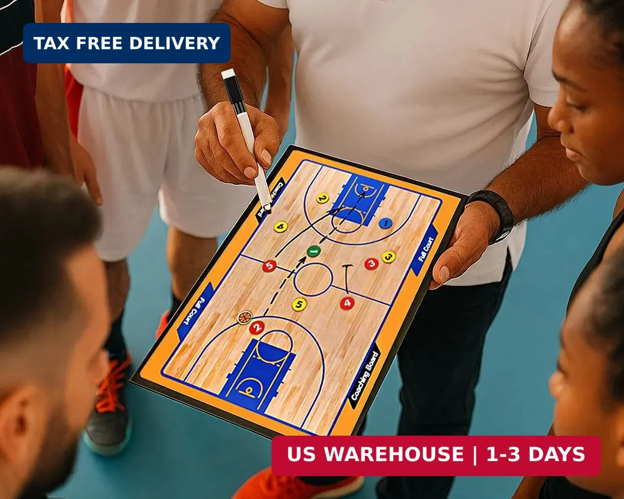 Magnetic Basketball Coaching Board Coaches Clipboard Tactical Board Kit with Dry