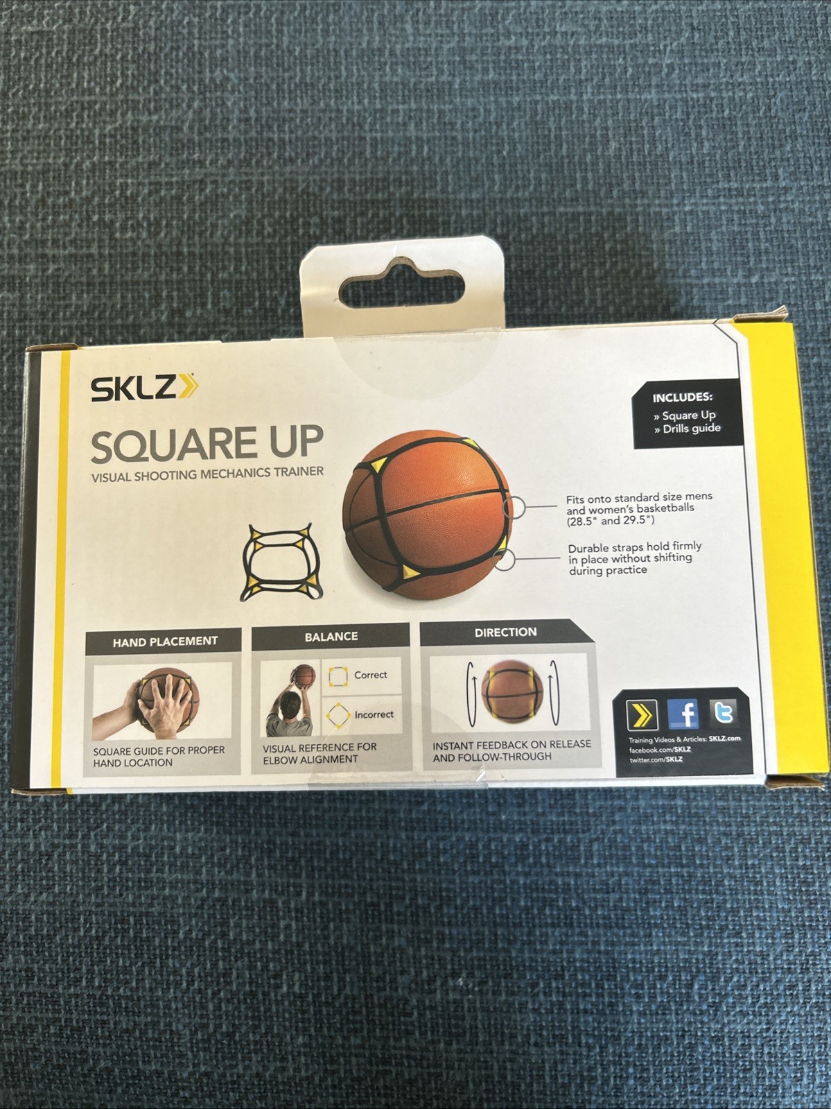 Basketball Visual Shooting Mechanics Trainer Hoops NBA NCAA SKLZ Square Up NEW