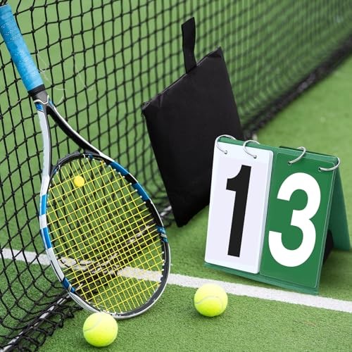 Over Net Tennis Score Keeper Flip Scoreboards Portable for Numbers 0-9 1 Green