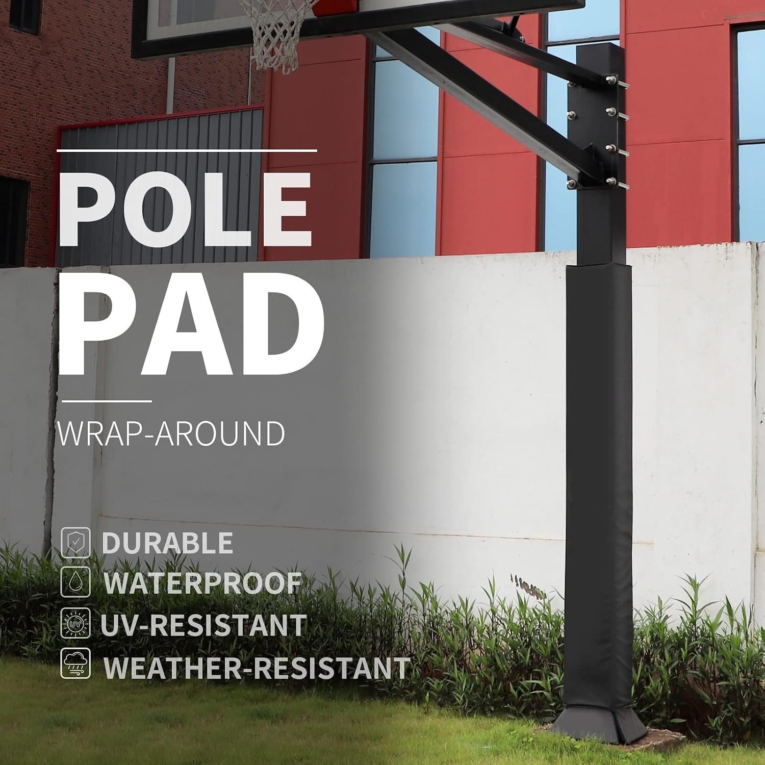 Pole Padding 4 Square Garage Pole Padding Heavy Duty Basketball Pole Pads 5ft R1