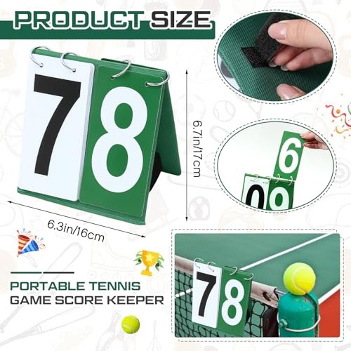 Over Net Tennis Score Keeper Flip Scoreboards Portable for Numbers 0-9 1 Green