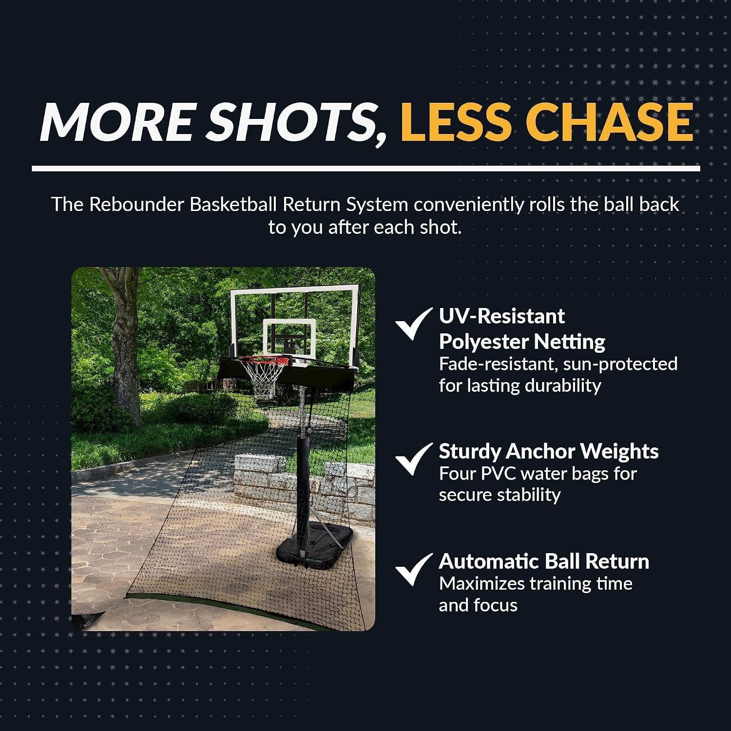Uninterrupted Shooting Practice: 10ft x 9ft Basketball Return System – BPA Free