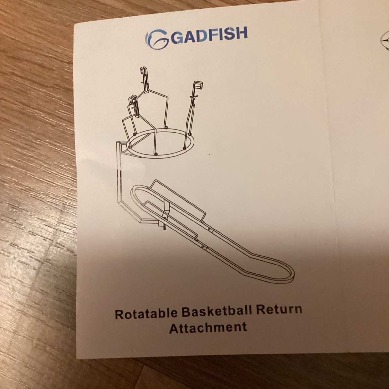 GADFISH Rotatable Basketball Return Attachment Black Metal Ball Handling