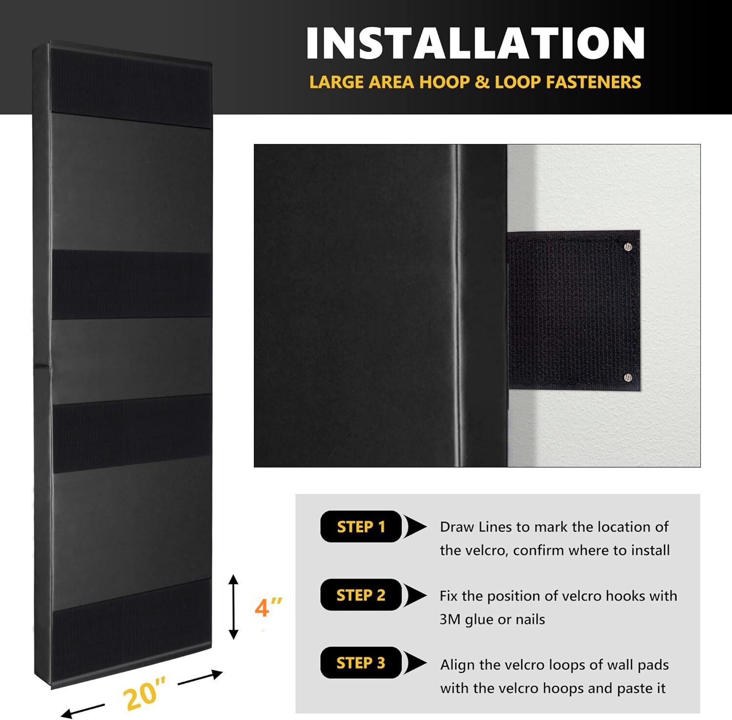 Wall Mount 2″ Thick Foam Protection Pad,Gym Basketball-Court Durable Waterproof