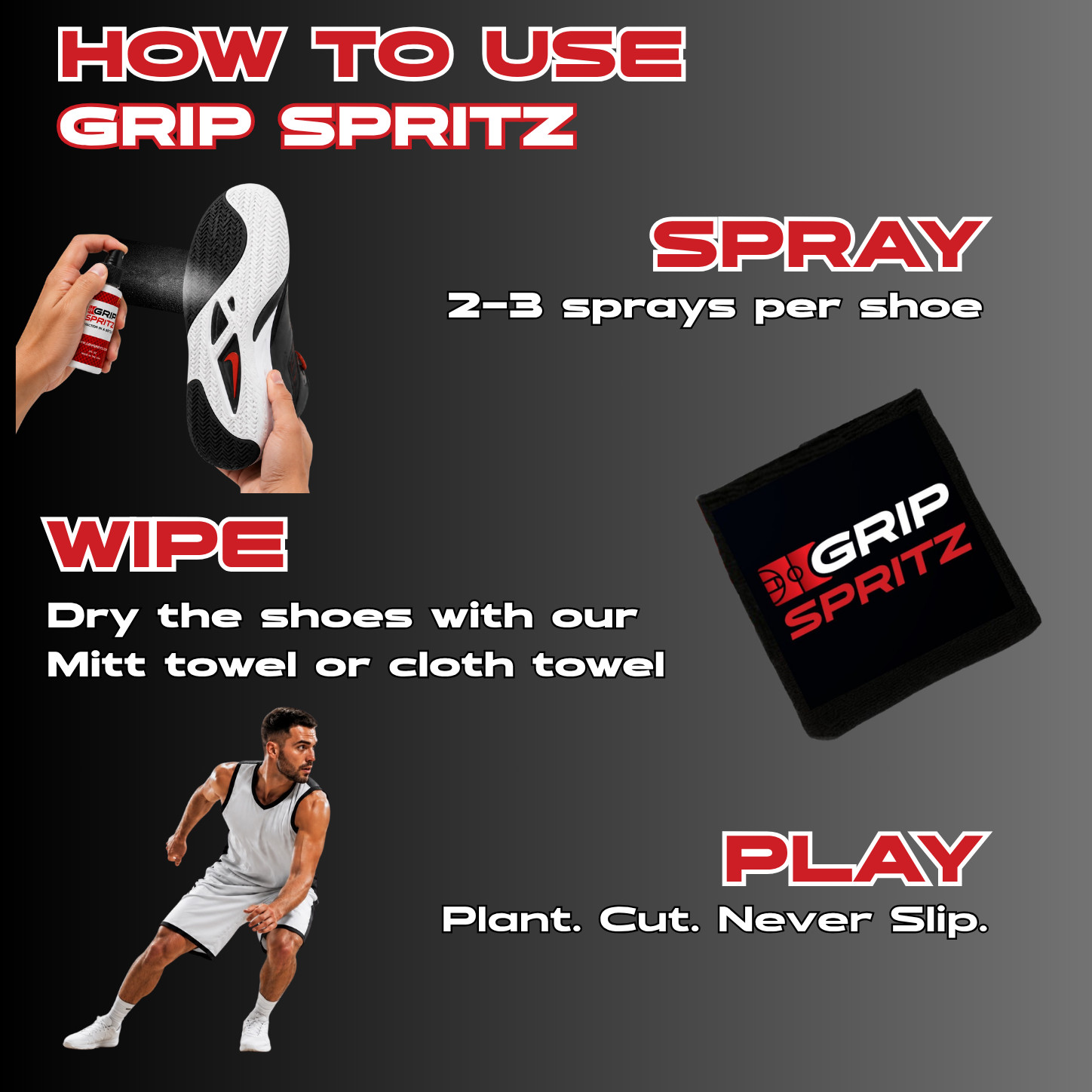 Grip Spritz – Basketball Shoe Traction Spray – Court Grip – Year Round Bundle