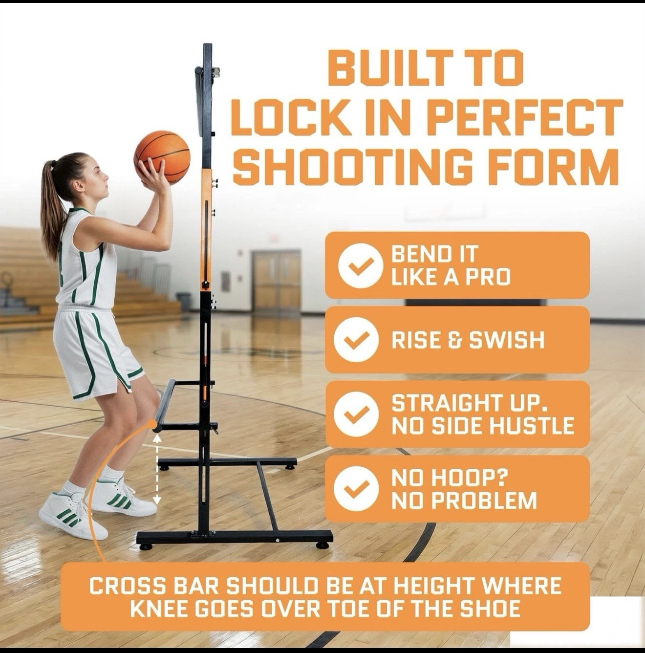 ACELETIQS Basketball Shooting Trainer Adjustable Shot Arc Form Trainer Indoor